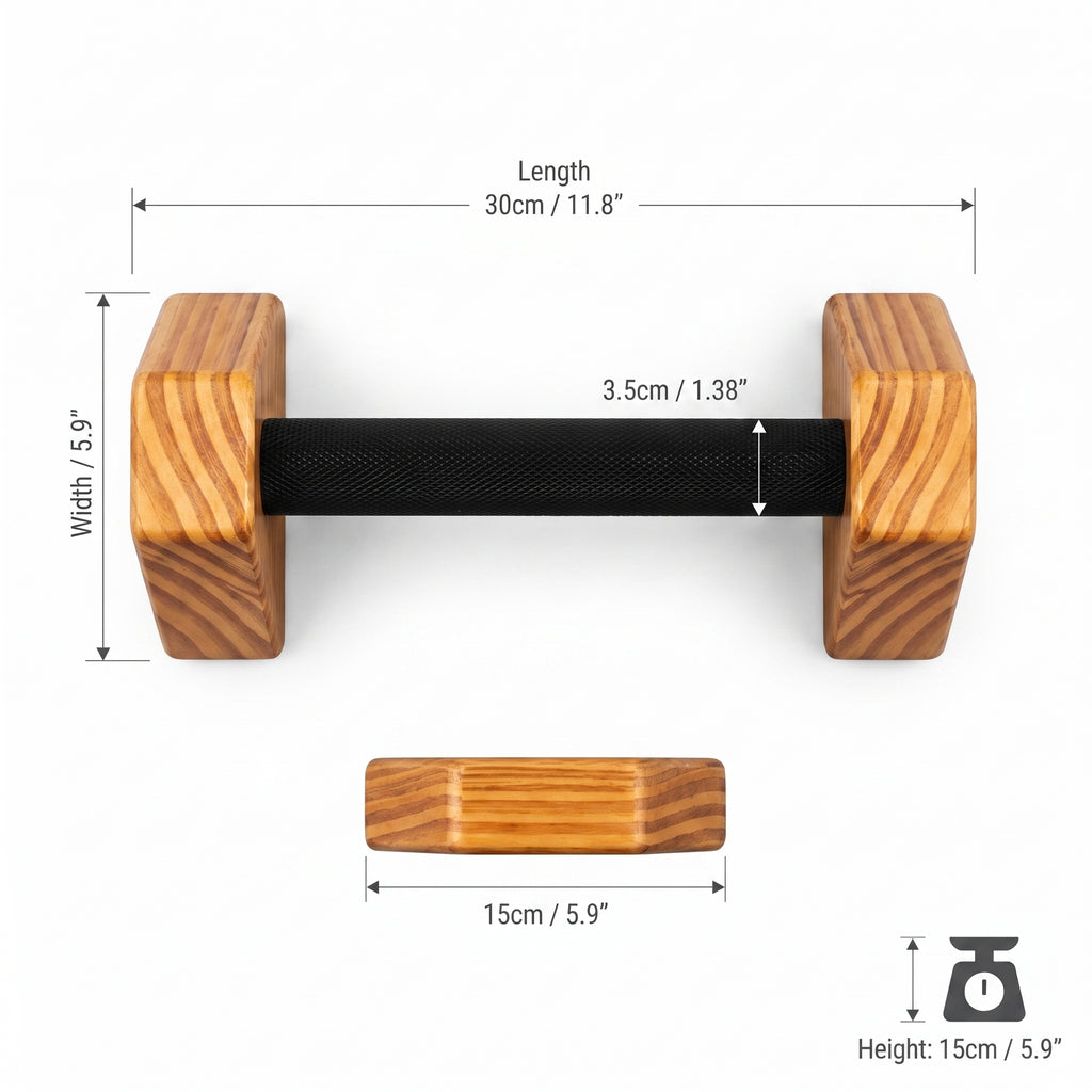 Handcrafted Wooden Parallettes (Pair)