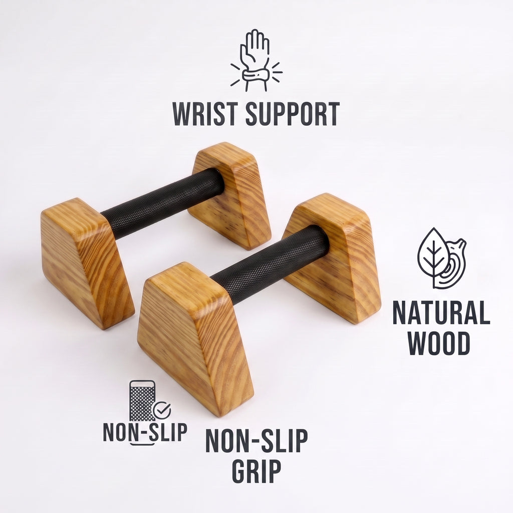 Handcrafted Wooden Parallettes (Pair)